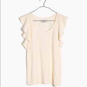 NWT Madewell Texture & Thread Ruffle Sleeve Tank
